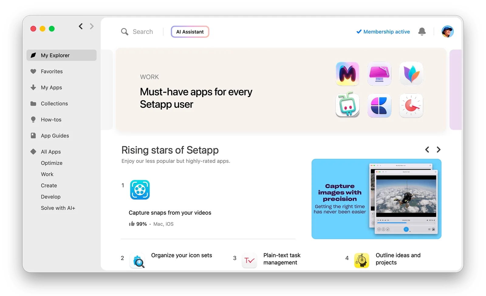 The Setapp app on a Mac